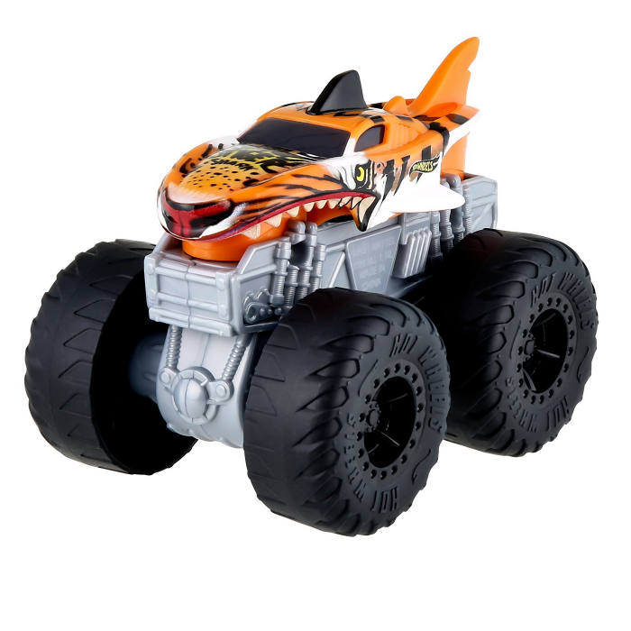 HOT WHEELS MONSTER TRUCK ROARIN WRECKERS TIGER SHARK CU FUNCTII SI SUNETE SCARA  1:43 [4]