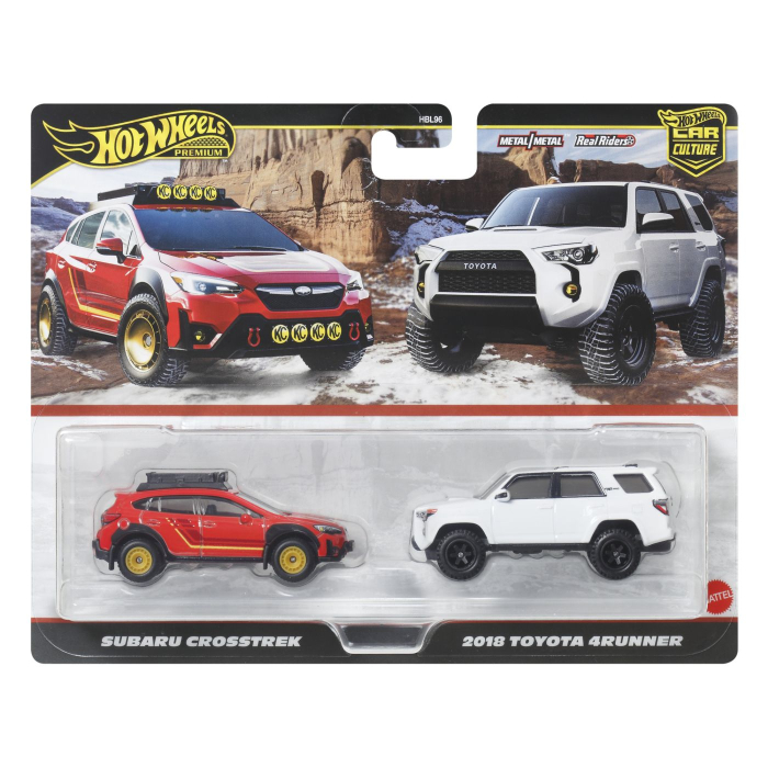 HOT WHEELS PREMIUM SET 2 MASINUTE METALICE SUBARU CROSSTREK SI TOYOTA 4RUNNER  2018 SCARA 1 LA 64 [1]