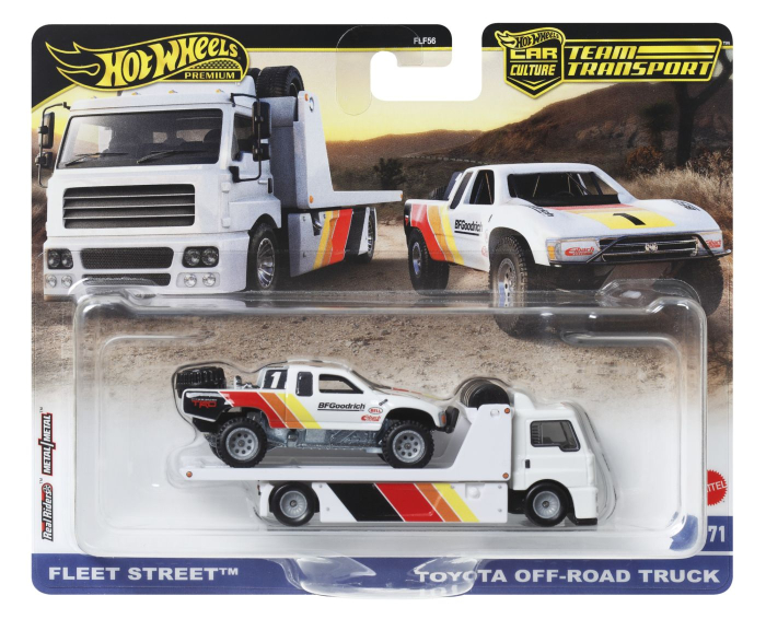 HOT WHEELS TRANSPORTATOR FLEET STREET CU MASINUTA TOYOTA OFF ROAD TRUCK SCARA 1:64 [1]