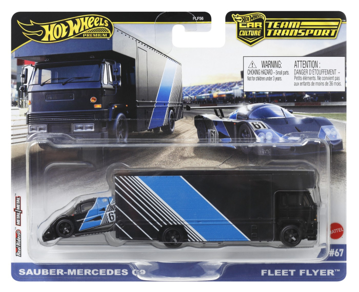 HOT WHEELS TRANSPORTATOR SAUBER MERCEDES C9 CU MASINUTA FLEET FLYER SCARA 1:64 [1]