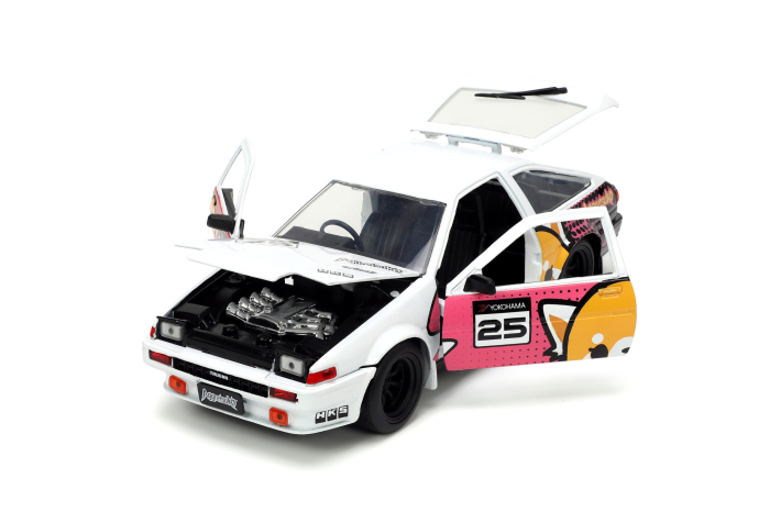 JADA AGGRETSUKO SET MASINUTA METALICA SI FIGURINA AGGRETSUKO SI TOYOTA TRUENO SCARA 1:24 [5]