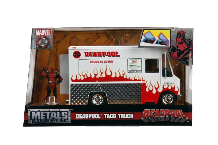 JADA MARVEL SET CAMIONUL DE MANCARE SCARA 1:24 SI FIGURINA METALICA DEADPOOL [1]