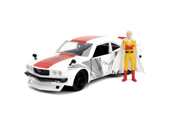 JADA ONE PUNCH MAN SET MASINUTA METALICA MAZDA RX 3 SI FIGURINA SAITAMA [2]