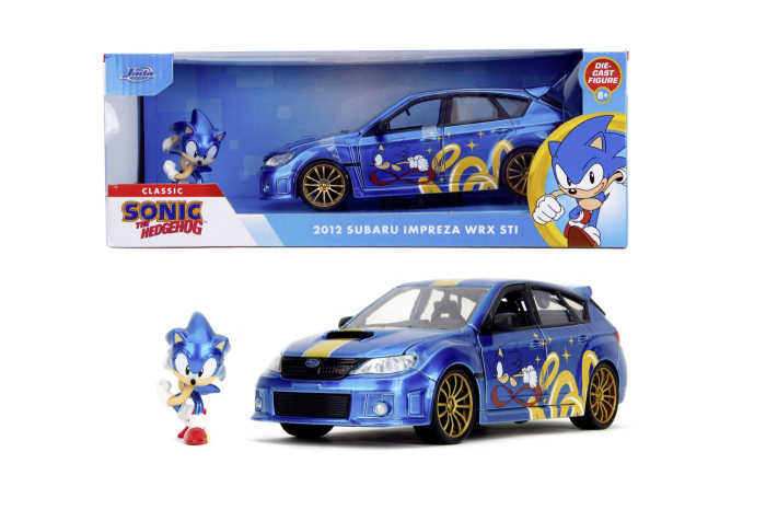 JADA SONIC THE HEDGEHOG SET MASINUTA METALICA SUBARU IMPREZA WRX STI 2012 SI FIGURINA SONIC SCARA 1 LA 24 [5]