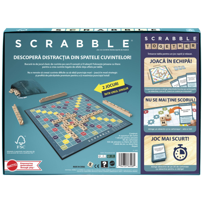 JOC SCRABBLE 2 IN 1 DIN LEMN IN LIMBA ROMANA [4]