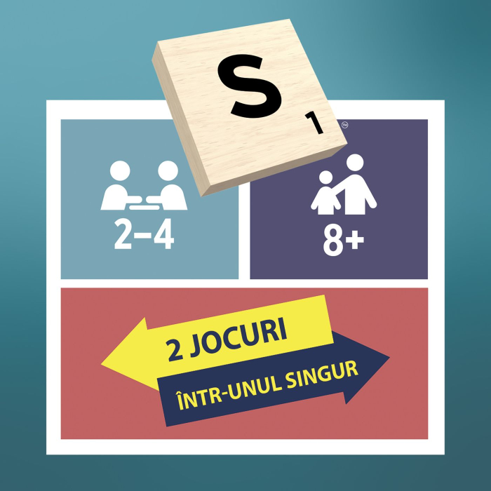 JOC SCRABBLE 2 IN 1 DIN LEMN IN LIMBA ROMANA [8]
