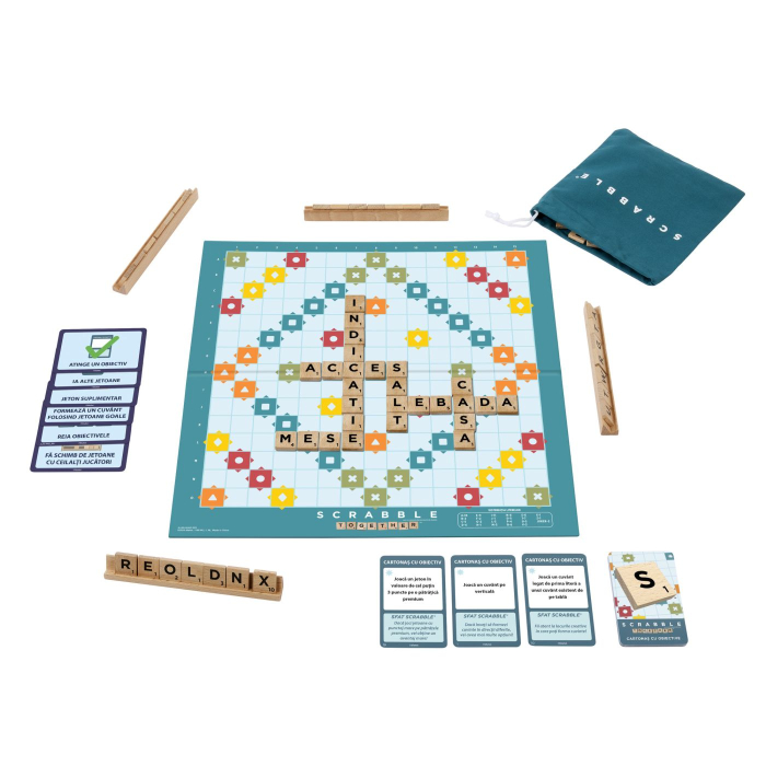 JOC SCRABBLE 2 IN 1 DIN LEMN IN LIMBA ROMANA [5]