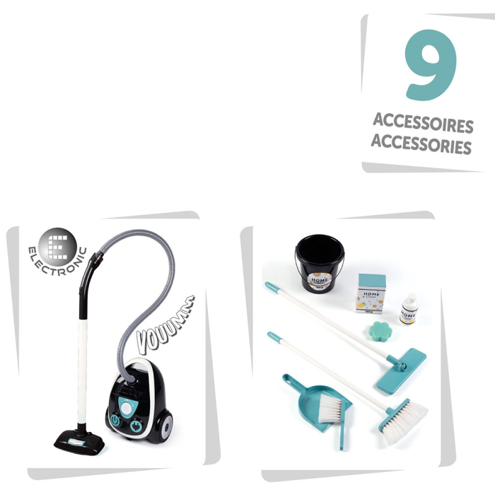 Jucarie Smoby Set curatenie cu troller si aspirator electronic negru [3]