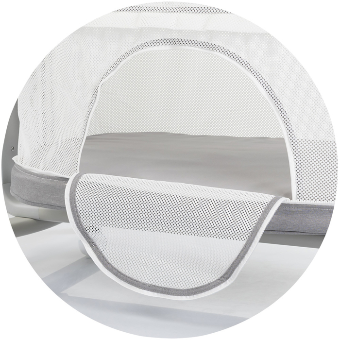 Leagan electric si patut pentru copii Chipolino Ultima cu laterala culisanta grey [10]