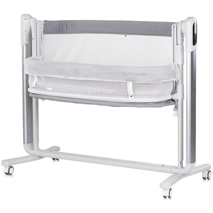 Leagan electric si patut pentru copii Chipolino Ultima cu laterala culisanta grey [3]