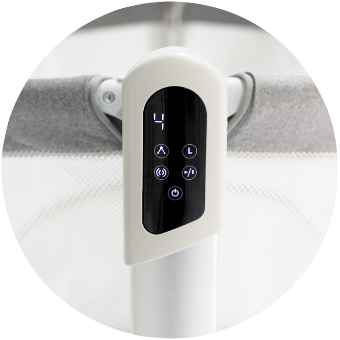 Leagan electric si patut pentru copii Chipolino Ultima cu laterala culisanta grey [7]