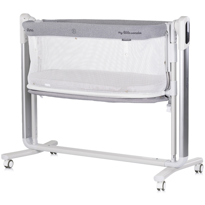 Leagan electric si patut pentru copii Chipolino Ultima cu laterala culisanta grey [2]