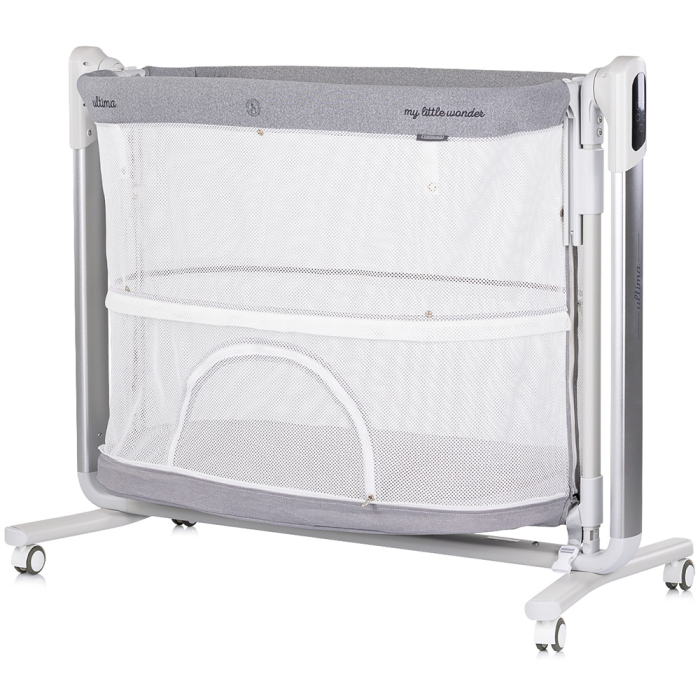 Leagan electric si patut pentru copii Chipolino Ultima cu laterala culisanta grey [6]
