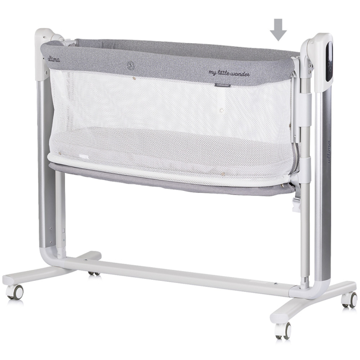 Leagan electric si patut pentru copii Chipolino Ultima cu laterala culisanta grey [5]
