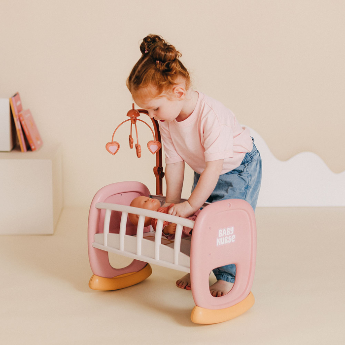 Leagan pentru papusa Smoby Baby Nurse Baby's Cot cu carusel [4]