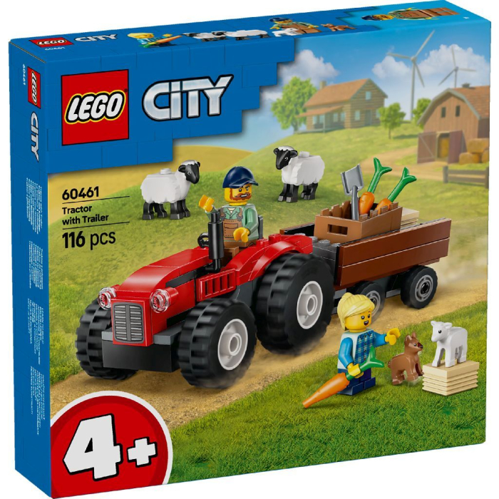 LEGO CITY TRACTOR DE FERMA ROSU CU REMORCA SI OI 60461 [1]
