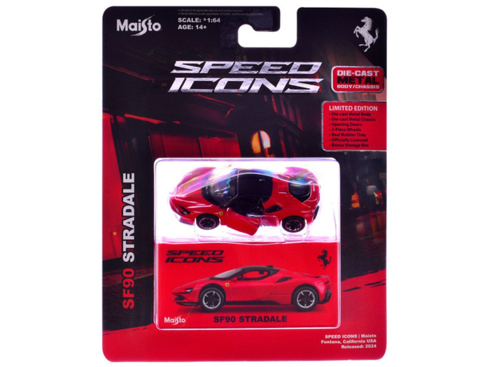 MAISTO MASINUTA METALICA SPEED ICONS SF90 STRADALE ROSU SCARA 1 LA 64 [1]