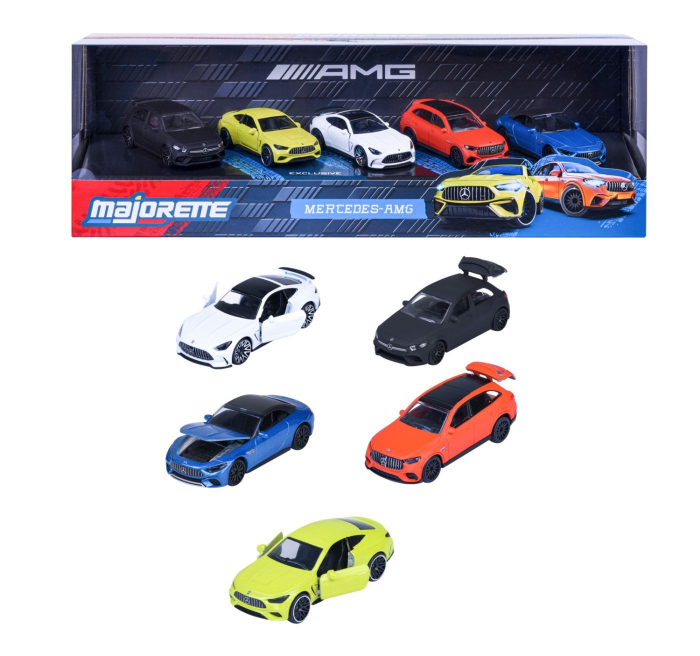 MAJORETTE SET 5 MASINUTE METALICE MERCEDES AMG 7.5CM [6]