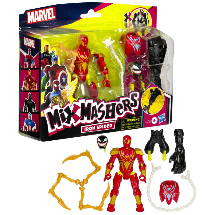 MARVEL AVENGERS MIX MASHERS FIGURINA IRON SPIDER CU ACCESORII 12CM [6]