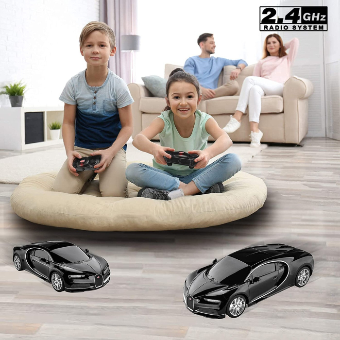 MASINA CU TELECOMANDA BUGATTI CHIRON NEGRU CU SCARA 1 LA 24 [3]