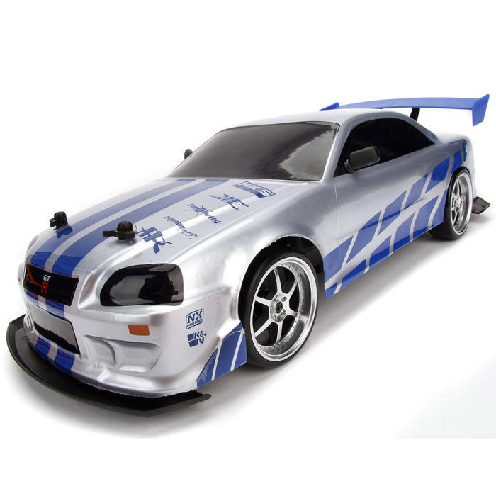 Masina Jada Toys Fast and Furious Nissan Skyline GTR Drift cu anvelope si telecomanda [10]