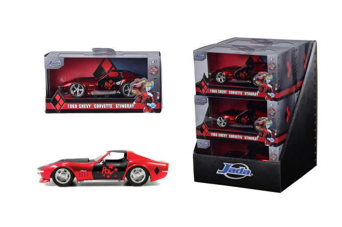 MASINA METALICA HARLEY QUINN 1969 CORVETTE STINGRAY SCARA 1 LA 32 [9]