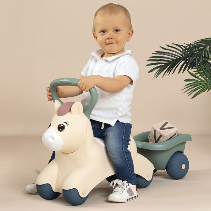Masinuta de impins Smoby Pony cu remorca [10]