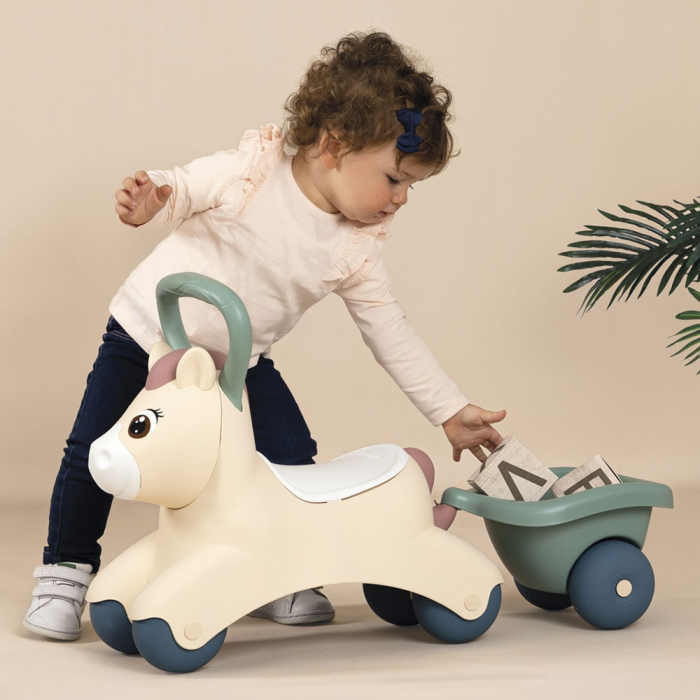 Masinuta de impins Smoby Pony cu remorca [9]