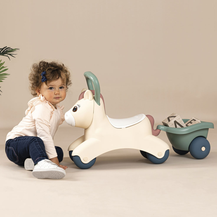 Masinuta de impins Smoby Pony cu remorca [8]