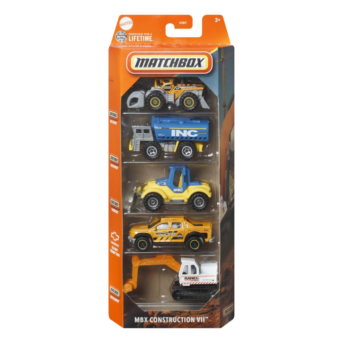 MATCHBOX SET 5 MASINUTE METALICE MBX CONSTRUCTION VII SCARA 1:64 [1]