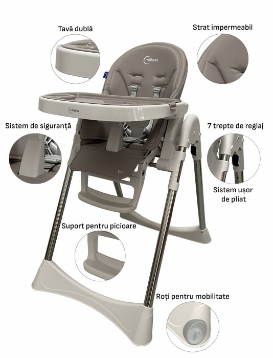 MIILUNA SCAUN DE MASA PLIABIL ANDROMEDA, GREY [2]