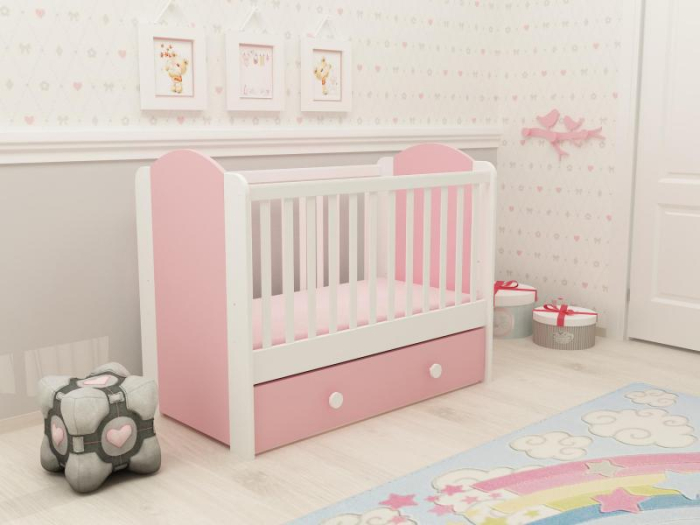 Mobilier Camera copii Si Bebelusi KLUPS KORONA Alb-Roz [2]
