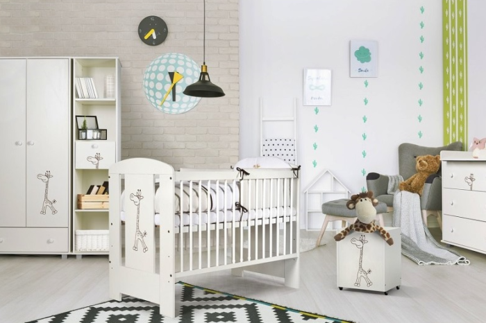 Mobilier Camera copii Si Bebelusi KLUPS SAFARI GIRAFFE Alb [1]