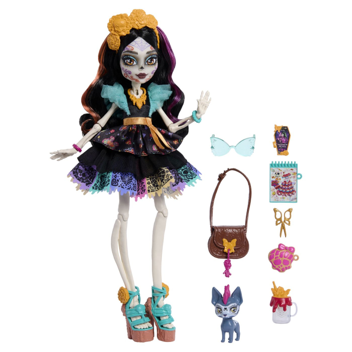MONSTER HIGH PAPUSA SKELITA CALAVERAS CU ACCESORII [3]