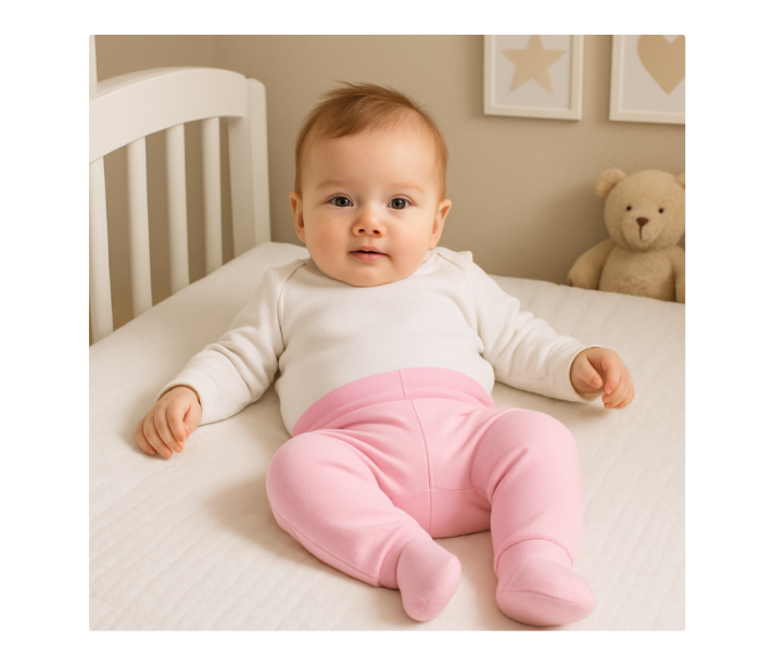 Pantaloni, Cu botosei, Cu banda de bumbac, Roz [2]