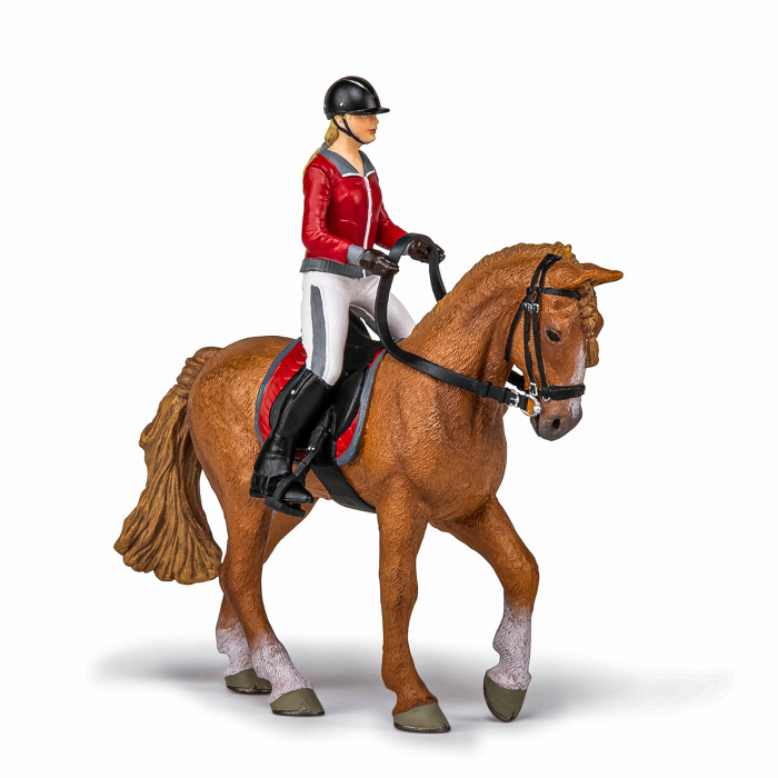 PAPO FIGURINA SET ECHITATIE CAL SI JOCHERITA IN JACHETA ROSIE [4]