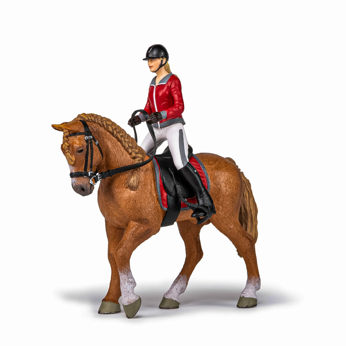 PAPO FIGURINA SET ECHITATIE CAL SI JOCHERITA IN JACHETA ROSIE [5]