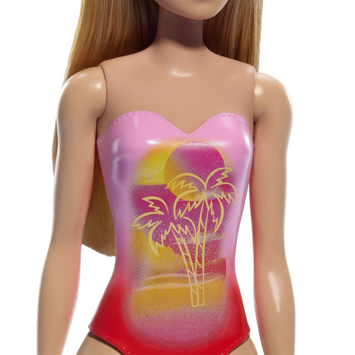 PAPUSA BARBIE BLONDA CU COSTUM DE BAIE ROZ LA PISCINA [5]