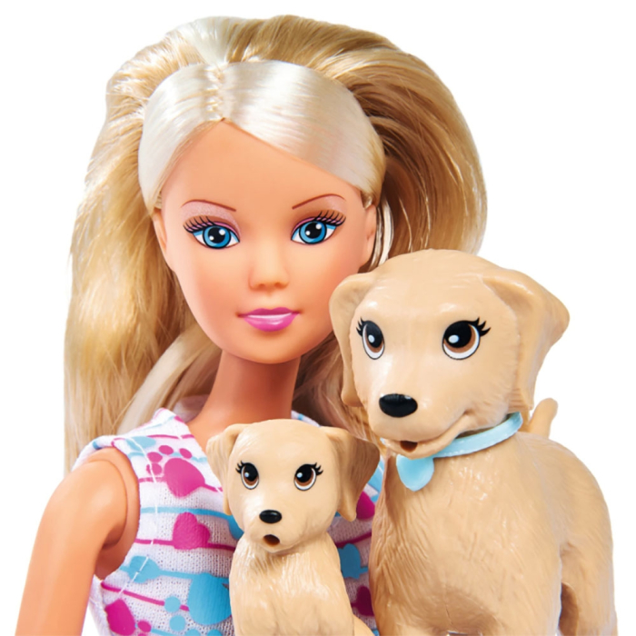 Papusa Simba Steffi Love Puppy Walk 29 cm cu 2 figurine si accesorii [3]
