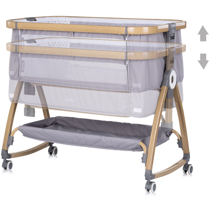 Patut co-sleeper Chipolino Charisma cu laterala culisanta platinum wood [4]