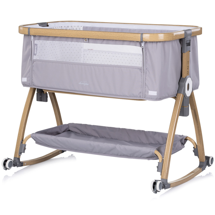 Patut co-sleeper Chipolino Charisma cu laterala culisanta platinum wood [6]