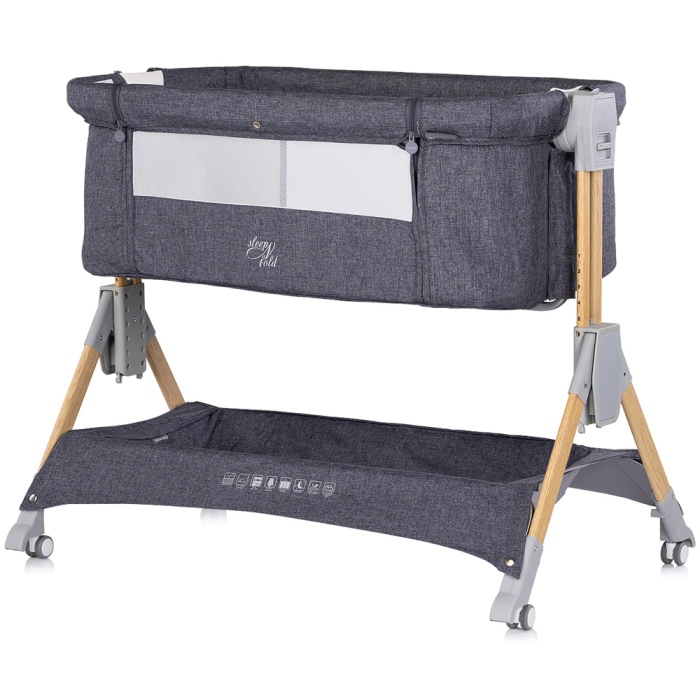 Patut co-sleeper pliabil Chipolino SleepNFold charcoal [2]