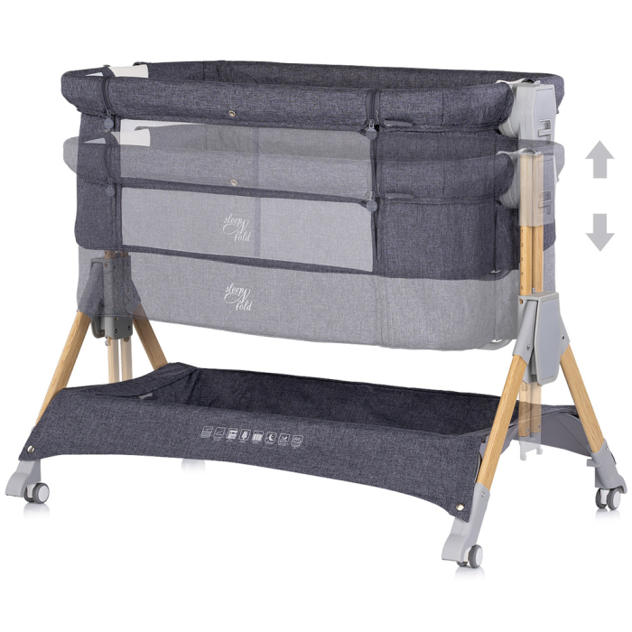 Patut co-sleeper pliabil Chipolino SleepNFold charcoal [5]