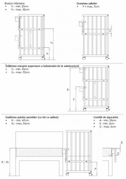 Patut copii din lemn KLUPS Piccolino Natur 90x40 cm [6]
