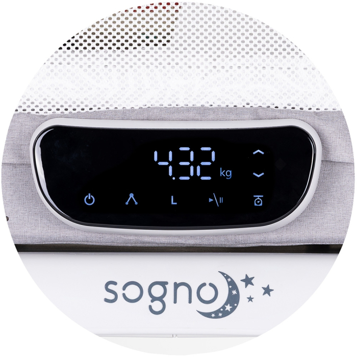 Patut cu leganare si cantar integrat Chipolino Sogno 2 in 1 grey [9]