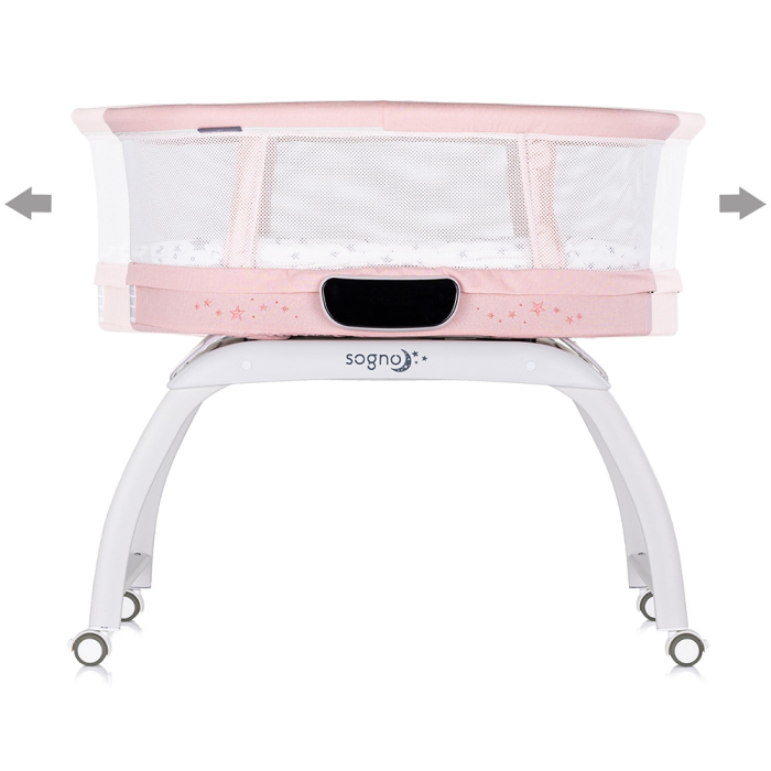 Patut cu leganare si cantar integrat Chipolino Sogno 2 in 1 pink [3]