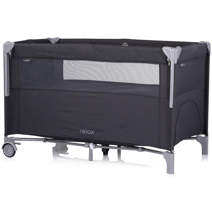 Patut pliabil Chipolino Relax anthracite linen cu laterala culisanta [2]