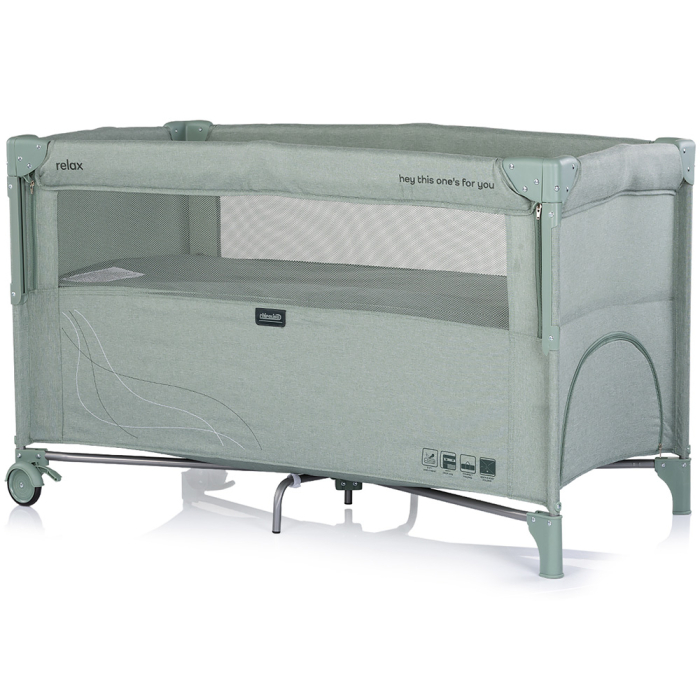 Patut pliabil Chipolino Relax matcha linen cu laterala culisanta [2]