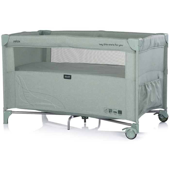 Patut pliabil Chipolino Relax matcha linen cu laterala culisanta [3]