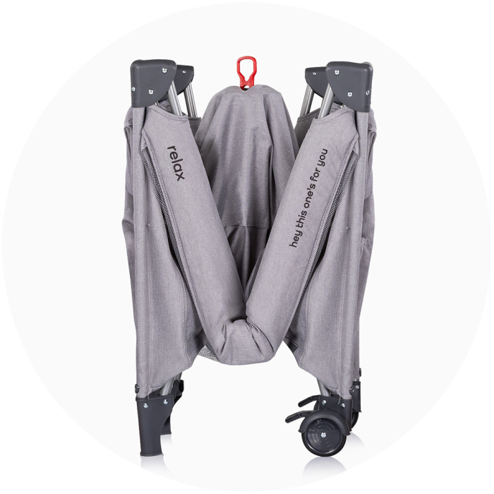 Patut pliabil Chipolino Relax platinum linen cu laterala culisanta [4]